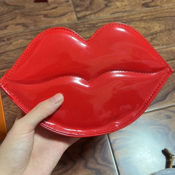 MOSCHINO RARE Ruby Lips mini clutch vintage 80s - Picture 2 of 6